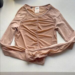 Gymshark Ruched Pink Long Sleeve Aura crop top. Size small, sold out online!